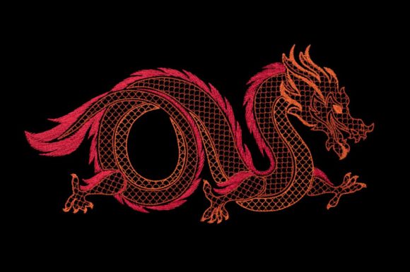 A Bold Oriental Dragon Motif for Boutique Apparel