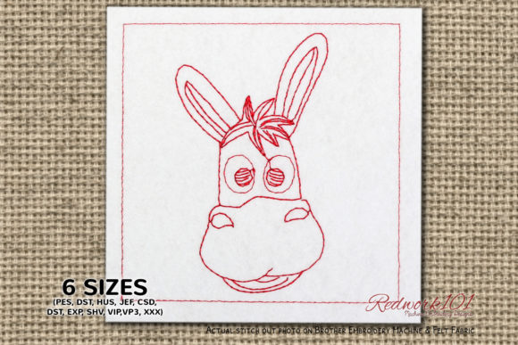 A Craft Fair Seller's Guide to the Smiling Donkey Head Redwork Design