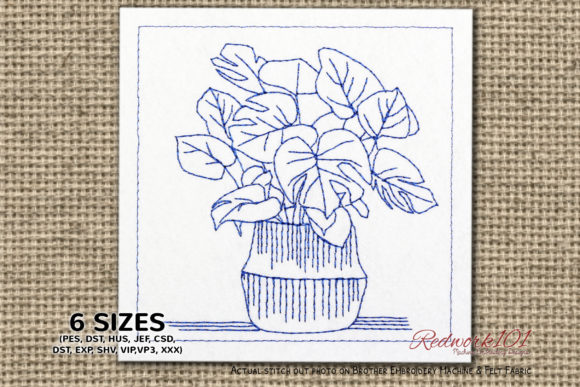 A Designer's Review of the Libra Plants Redwork Design
