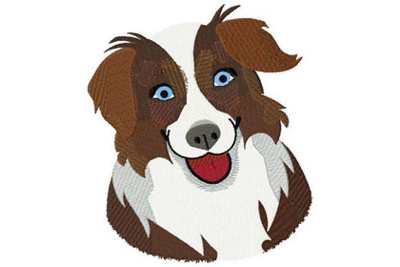 A Detailed Review of an Australian Shepherd Portrait Embroidery Design