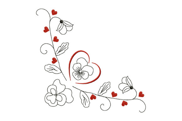 A Valentine's Pansy Embroidery Design for Real Projects
