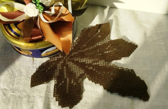Chestnut Leaf: A Handmade-Lace Embroidered Gift Design