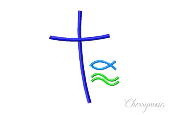 Cross Fish Wave: Embroidery Design Review for Branded Merch