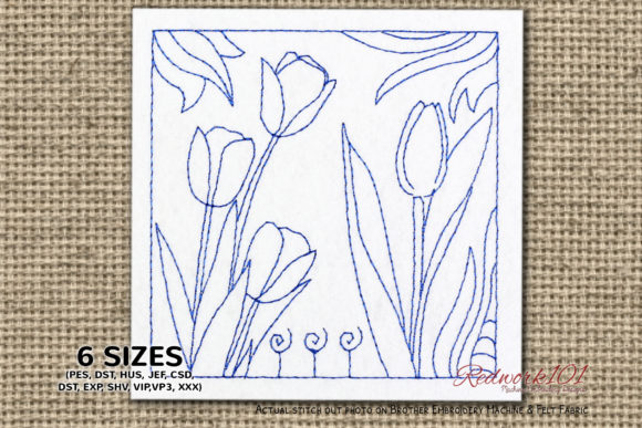 Evaluating the A Bouquet Tulip Flowers Redwork Embroidery Design