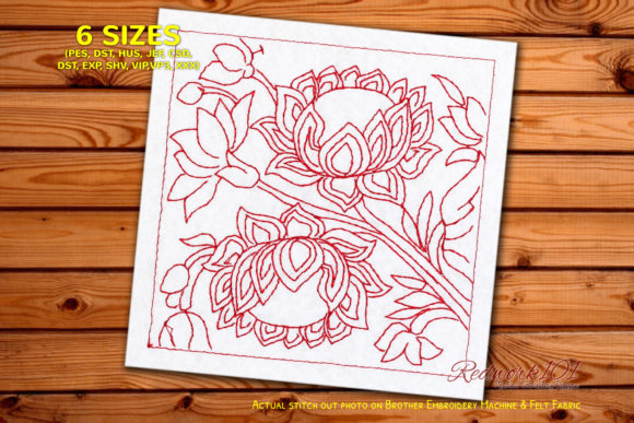 Evaluating the Lotus Design Lineart Embroidery File