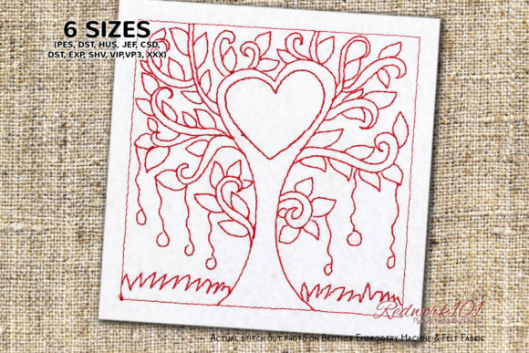 Love Tree Amazing Redwork Embroidery Design Review