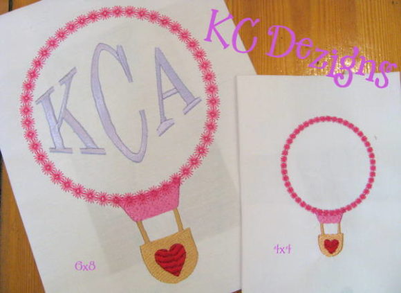 Monogram Valentine Air Balloon Applique