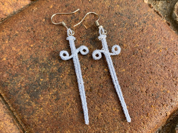 Reviewing the Sword Earrings Embroidery Design for Boutique Sweatshirts