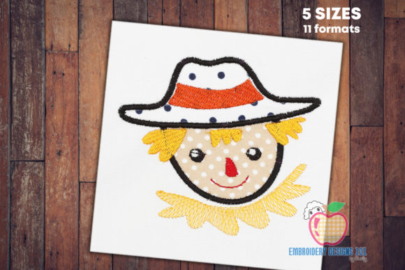 Scarecrow Embroidery Design: A Rustic Brand Asset