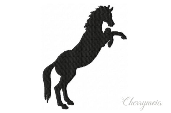 Standing Horse Silhouette: Graceful Embroidery for Gifts